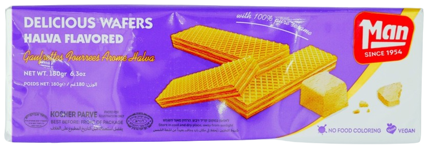 KOSHER WAFERS HALVA FLAVORED MAN 180 GR.