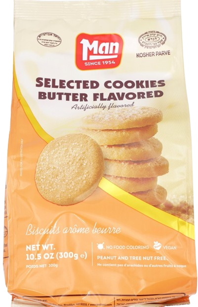 MAN KOSHER BUTTER FLAVORED COOKIES 300 GR.