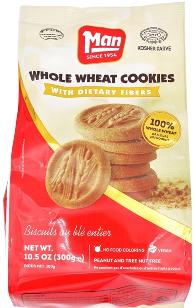 MAN KOSHER WHOLE WHEAT COOKIES 300 GR.
