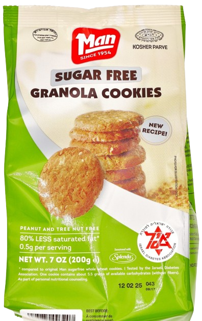 MAN SUGAR FREE KOSHER GRANOLA COOKIES 200 GR.