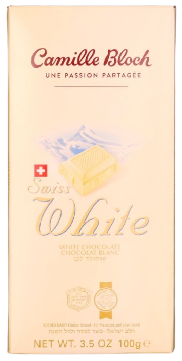CIOCCOLATO SVIZZERO KOSHER BIANCO CAMILLE BLOCH 100 GR.