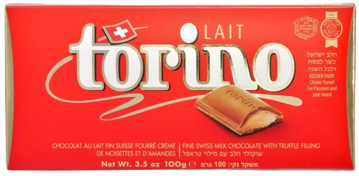 TORINO LAIT CAMILLE BLOCH KOSHER SWISS CHOCOLATE 100 GR.