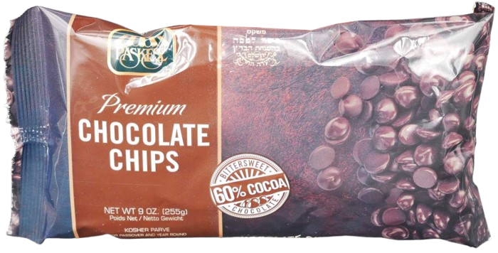 PREMIUM KOSHER CHOCOLATE CHIPS 60%  PASKESZ KLP 200 GR.